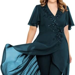 2 Piece Mother of The Bride Pant Suit